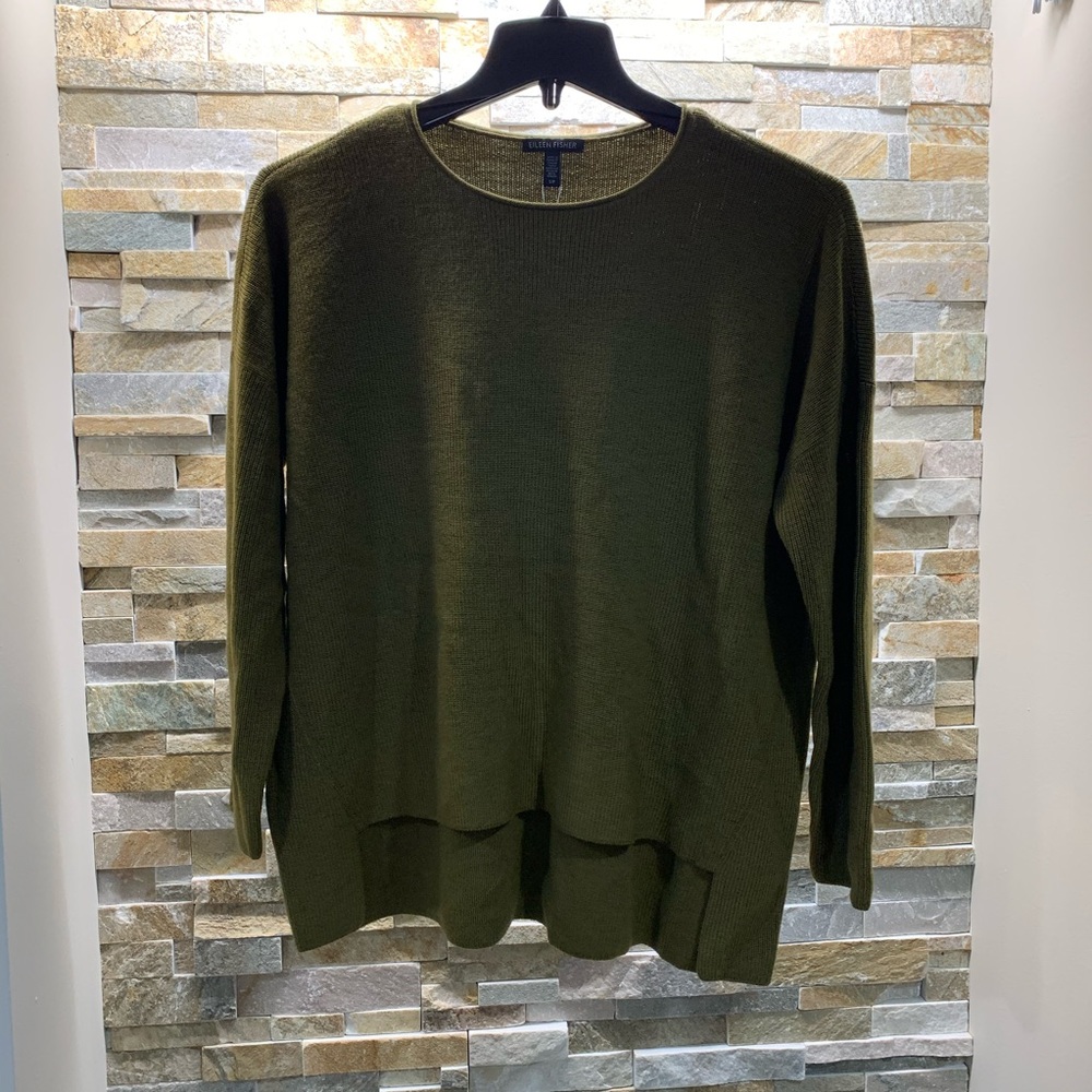 🎁 Eileen Fisher Merino Wool High/low Top - Picture 3 of 9